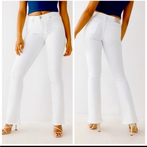 True Religion Becca Mid Rise Bootcut Jeans in Optic White size 20 NWT - Picture 1 of 8